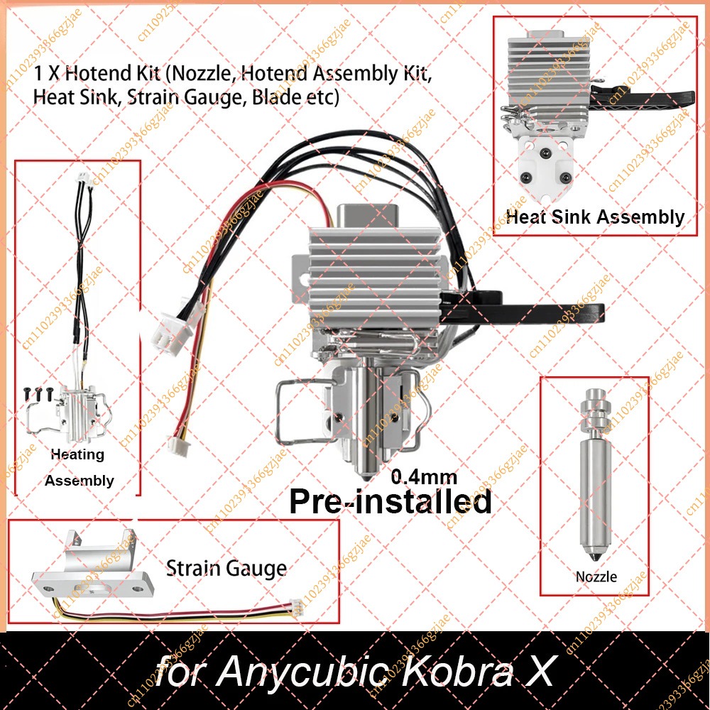 3D Printer Hotend Kit - Zestaw hotendu 0.4mm z wstępnie zamontowanymi