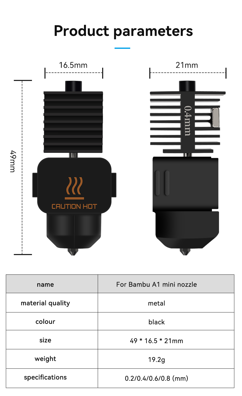 Hotend do Bambu Lab A1 Mini, z – 3D Printer Hotend Kit recenzja i cena