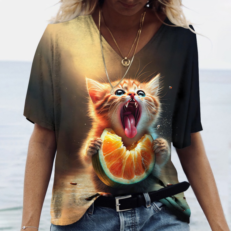 Fun Cat Food Pattern T Shirt F – 3D Printing In Food recenzja i cena