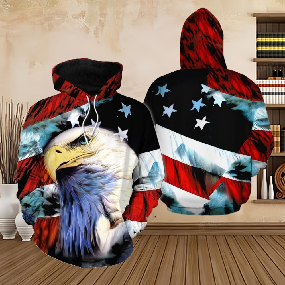 Bluzy męskie Bald Eagle z flag – 3D Printing Eagle recenzja i cena